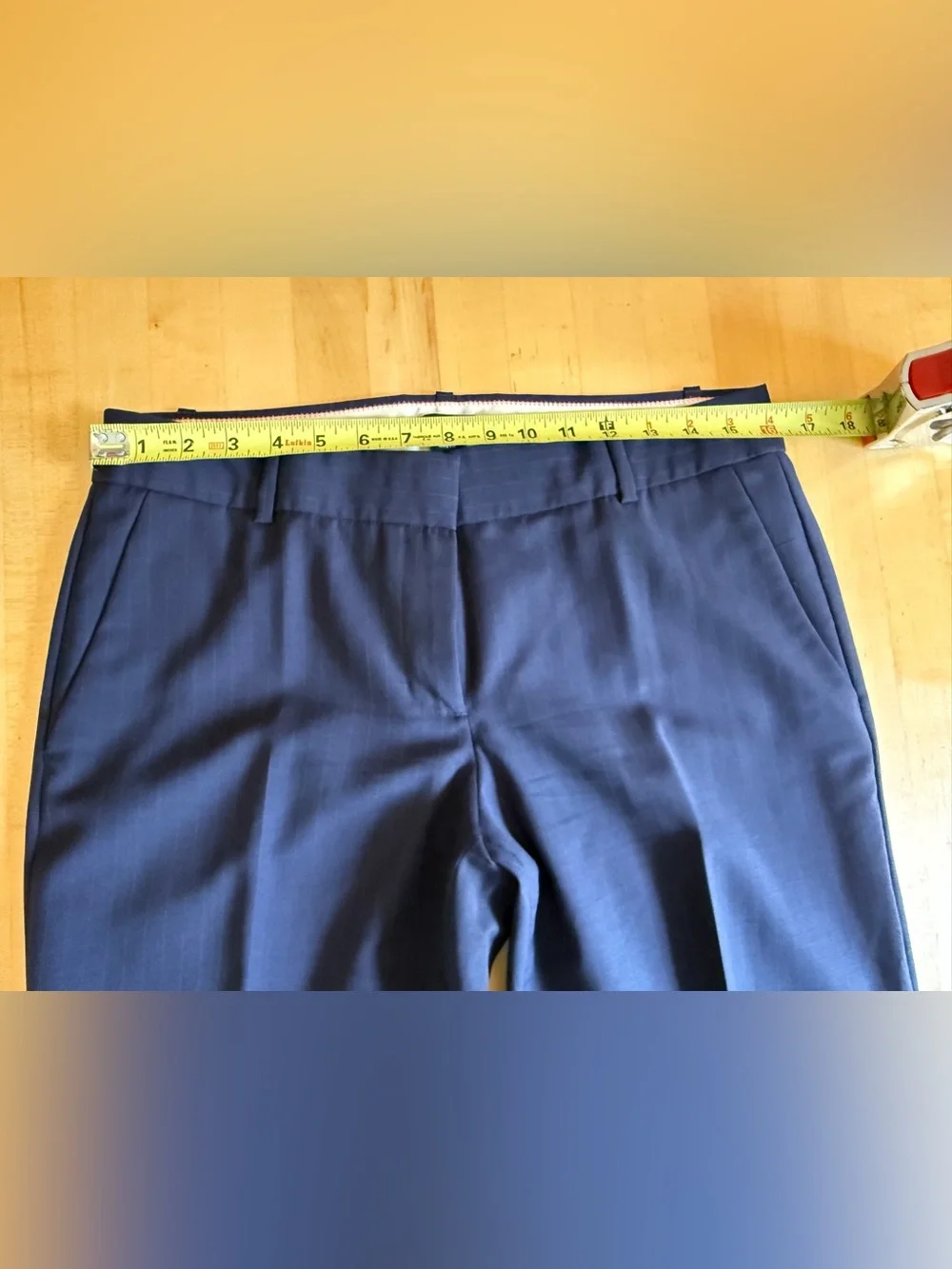 J. Crew Suiting Navy Pinstripe Lightweight Wool Pant Suit City Fit 6/8  *EUC*